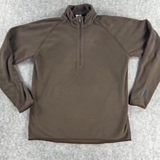 Vintage Adidas Sweatshirt Men Medium Brown ClimaWarm Fleece 1/4 Zip Pullover 00s
