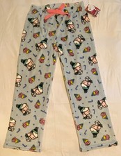 NWT Peanuts Sleep Pants Holiday Snoopy  Woodstock Women  s M Blue Fleece New