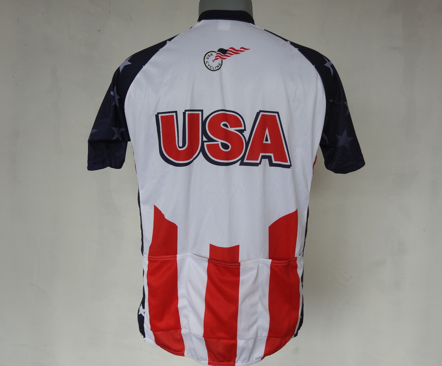 Team USA Cycling Jersey White T-Shirt Size L BioRacer Activewear Full Zip Sport image 2