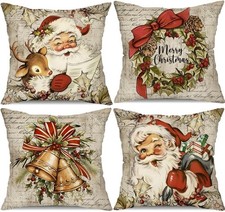 DFXSZ Christmas Pillow Covers 18x18 inch Set 18 x 18 Pack of 4 , Multicolor