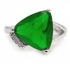4CT Treated Emerald & Topaz 925 Genuine Sterling Silver Ring Jewelry Sz 7 