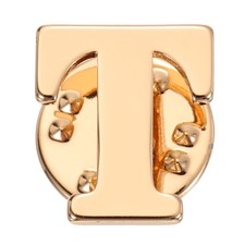 Letter Lapel Pins, Initial Alphabet Collar Pins, Gold Tone, Letter T
