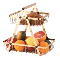Obstkorb Obst-Etagere Brotkorb Obstschale 2 Etagen Metall Cheffinger CF-DR06