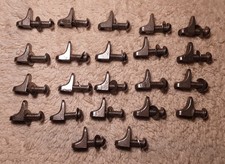 Lot of 22 Vintage Banjo Bracket L-Shoes Nickel-coated Brass