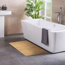 Badteppich aus Bambus LINES Badematte Badvorleger Duschmatte rutschhemmend 