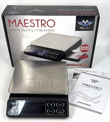 My Weigh Maestro Digital Dual Platform Kitchen Scale Mini Tray 8kg x .1g-Tested