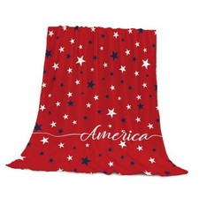 American Flag Throw Blanket Queen Size Patriotic 4th of July 90"x90" Flag-04
