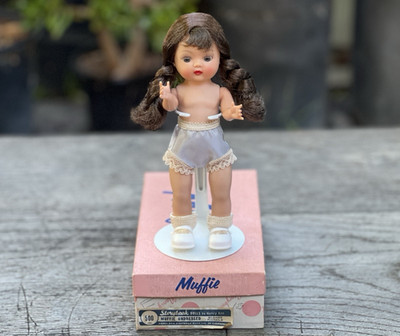 Nancy Ann Storybook MUFFIE Doll - Walker Body - Undressed Brunette Pigtails