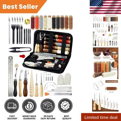 Professional Leather Working Tools Set with Waxed Threads - Ideal for Beginners
