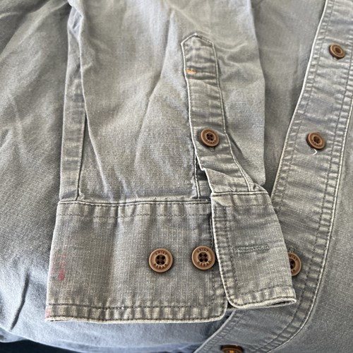 Ariat Rebar Shirt Gray Ripstop Button Up Western Workwear Mens Size L Large Tall - Picture 3 of 11