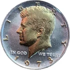 DANBURY MINT-KENNEDY HALF DOLLAR COLLECTION- 1973 -LAYERED 24 GOLD & .999 SILVER