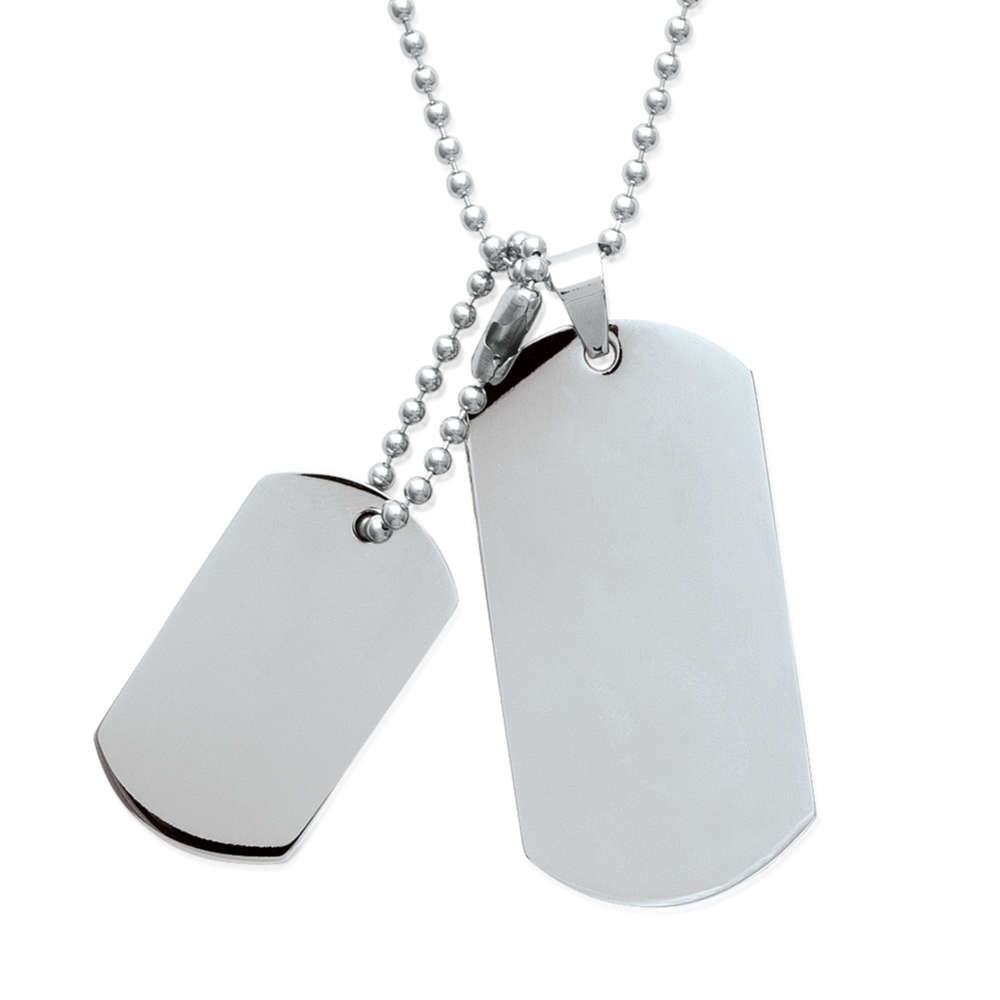 Collier double plaques identité homme acier 316 bijou étanche sport