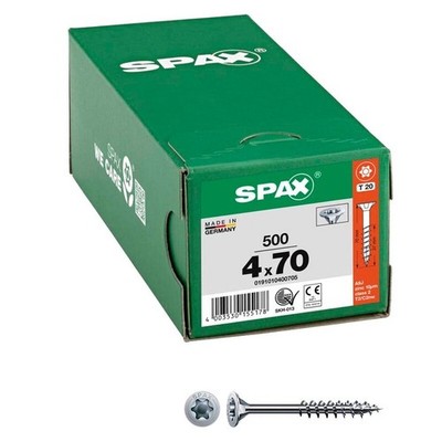 Spax Spannplattenschrauben Wirox Senkkopf T20, 4x70, 500 Stück