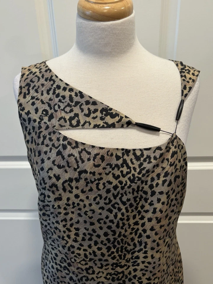 Vintage 90’s Robbie Bee 100% Silk Maxi Dress Women’s Size 14 Animal Print Y2K - Image 2 of 4