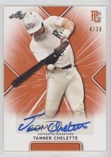 2021 Leaf Perfect Game National Showcase Orange 4/30 Tanner Chelette Auto 2o7