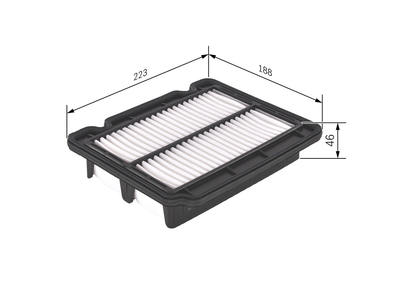 BOSCH Air filter CHEVROLET,DAEWOO F 026 400 043 42386928,96536696,96536697 Engine air filter,Engine filter 42386928,96536696,96536696D,96536697 - Image 2