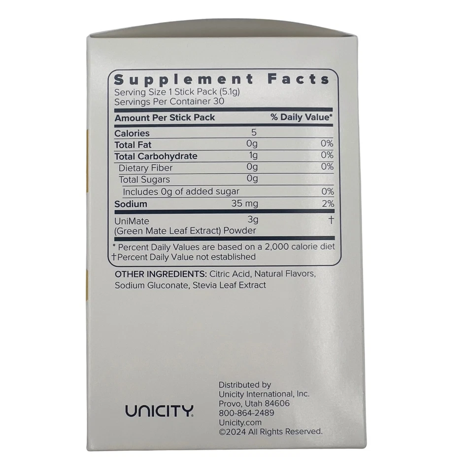 Suplemento dietético Unicity Unimate Lemon Drink Mix 5/10/15/20/30 varillas exp2027 Foto 4 de 4