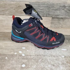 Salewa MTN Womens Hiking Shoes Sz 6.5 Premium Navy Fluo Coral Lace Up Low Top