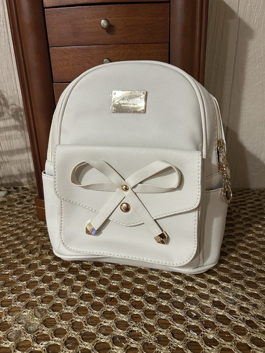 cream mini backpack IHAYNER Women’s / Girls Mini Backpack . Faux Leather/ Cream Color/ Cute