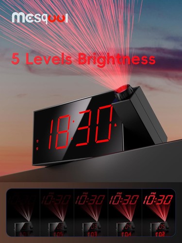 Projection Alarm Clock, Digital with Projection, Red Digits, - Picture 5 of 10