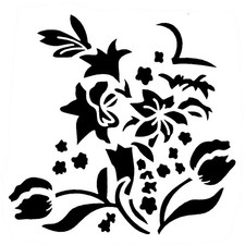 Really Great Stencils, Tulips  Friends 5x5", Flowers, Daisies, Aster, Floral