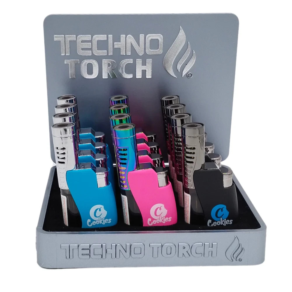 TECHNO Single Flame Torch Lighter &ndash; Fuel Window &ndash; 4 Inch &ndash; Choose Color!!