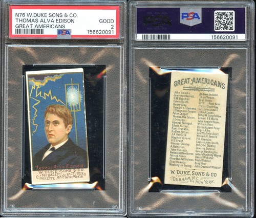 1888 N76 Duke #9 Thomas Alva Edison — PSA 2