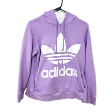 Adidas Originals Trefoil Hoodie M Lilac Purple Logo Pullover Y2K Sporty Campus