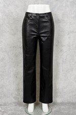 Wilfred Women Pants The Melina Black Faux Vegan Leather High Rise Straight Leg 4