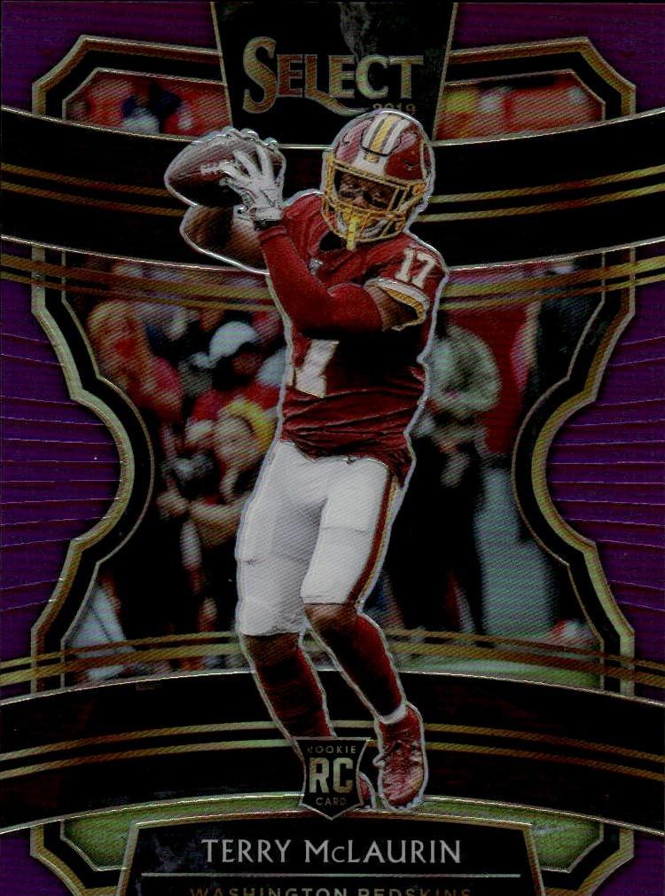 2019 Panini Select #89 Terry McLaurin Purple Prizm #/75 Rookie