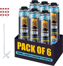 Y  allCanDiy Closed Cell Spray Foam Insulation 6 Pack - 36.6 oz   DIY Expanding
