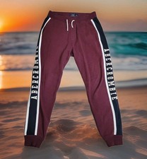 Vintage Abercrombie Fitch Joggers Unisex S Burgundy Sweatpants Spell-out Y2K