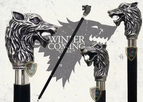 Nautical Solid Dragon Wolf Head Design Handle Woo… - image 5