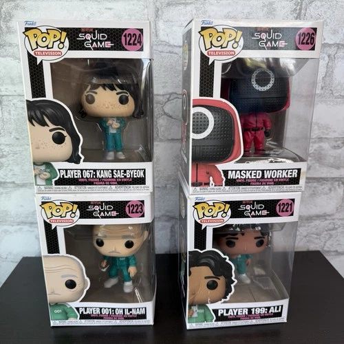 Funko Pop! Squid Game Lot Player 001- 067- 199 Masked Worker New
