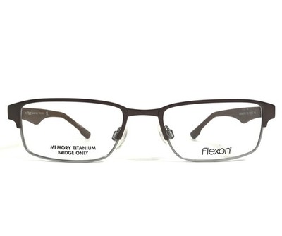 Flexon Brille Rahmen E1072 210 Matt Brown Grau Rechteckig Halbe Felge 51-18-140