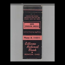 Matchbook Cover Citizens National Bank Ironton, OH