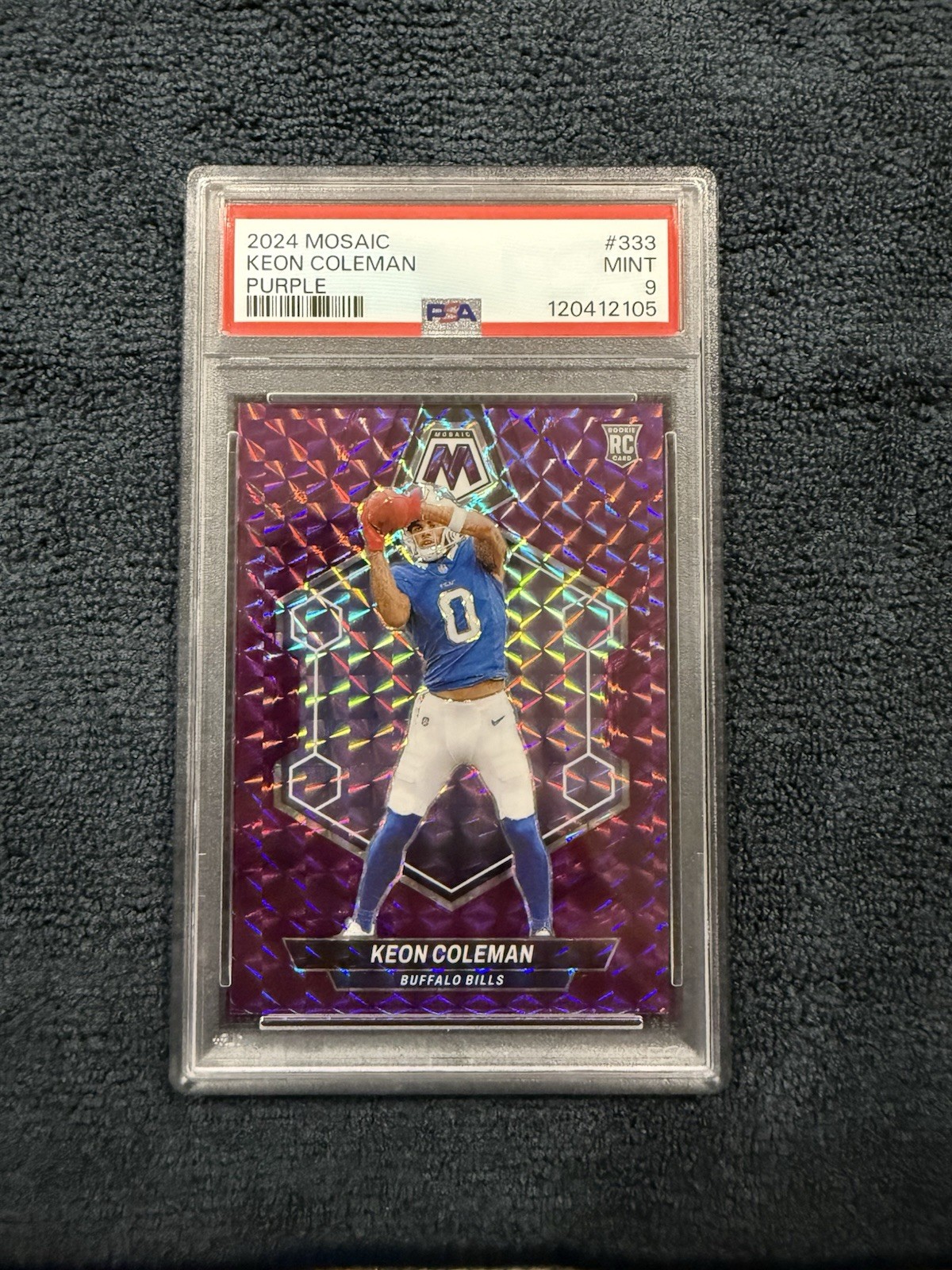 2024 Panini Mosaic - Rookies Keon Coleman #333 Purple Mosaic Prizm /49 (RC)