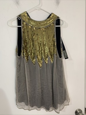 NU Denmark Sequin Viscose Blouse Large New With Tags