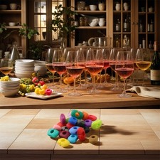 Eleva la tua esperienza di bere con 24 ciondoli per bicchieri da vino pennarelli in silicone