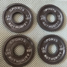 4 x 2.5 Pound Iron Olympic Weight Plate Sports Authority 10 LBS Total 11.3 KG