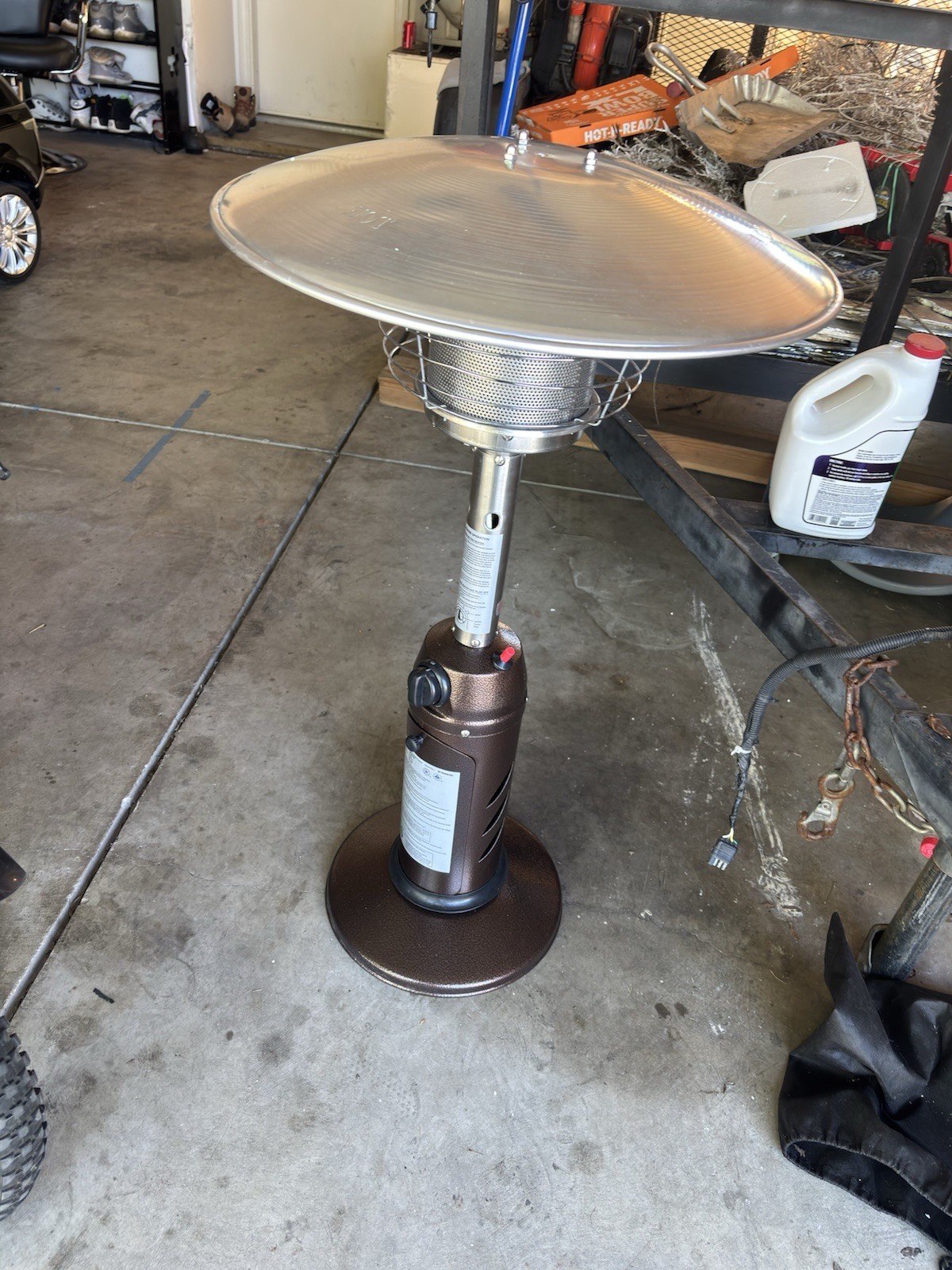 Bronze Standing Outdoor Patio Heater Propane Mushroom Shape 