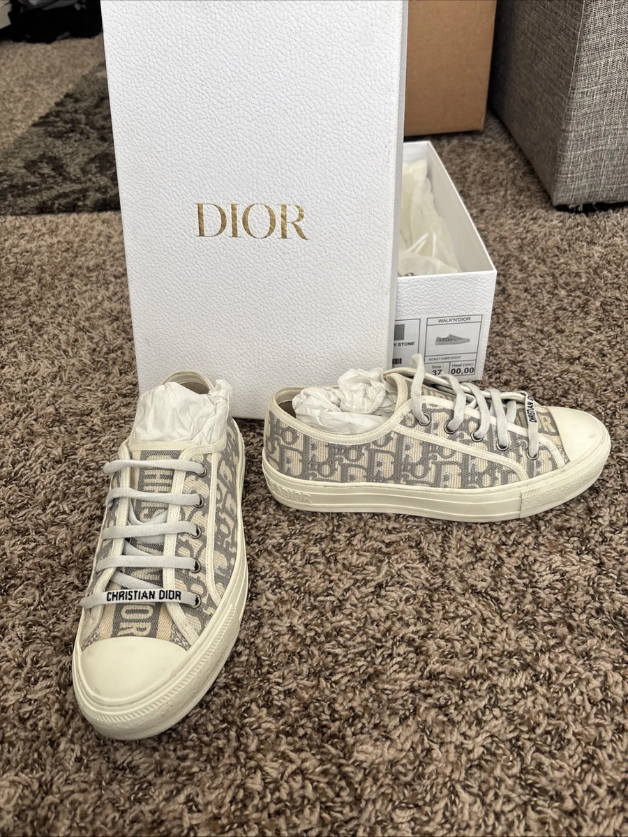 も*も様 美品✨ ディオール Walk'n'Dior コットンキャンバス 23c Dior Walk'N'Dior Embroidered Canvas Low Grey W for sale | eBay