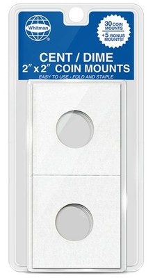 Neue Whitman Cent/Dime 2 x 2 Münzhalterungen Karton Mylar Flips 35 US-Währung