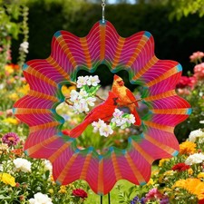 Cardinal Wind Spinners Outdoor, Hanging Wind Sculpture and Spinner for Yard a...
