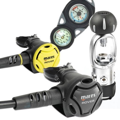 Underwater regulator Mares Rover 2S YOKE with pressure gauge and depth gauge