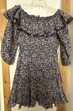 CottageCore Michael Kors Ruffle Sleeve S Floral Print Off The Shoulder Dress