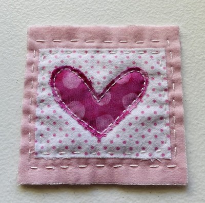 Beginner Sewing Fabric Kit Slow Stitch 4  Fabric Square Needle & Thread Complete