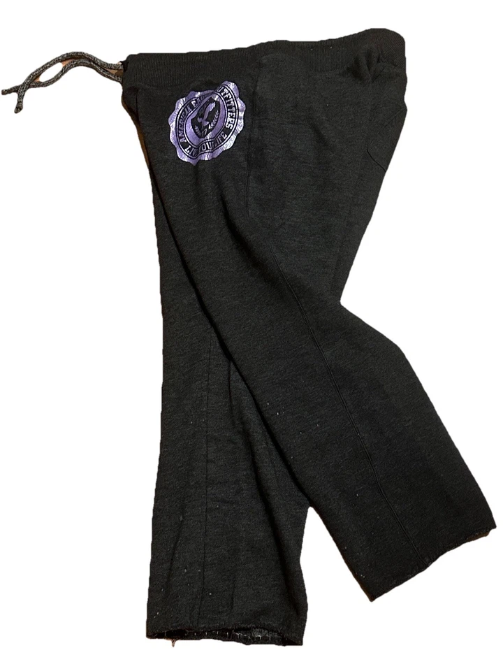 Женские тренировочные штаны Y2K American Eagle большие черные фиолетовые широкие штанины Live Your Life - Изображение 4 из 4