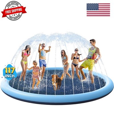 Non-Slip Splash Pad for Kids and Dog, Thicken Sprinkler Pool Summer Outdoor W...