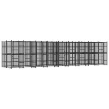 Outdoor Dog Kennel Large Dog Crate Dog Cage Exercise Playpen Steel vidaXL